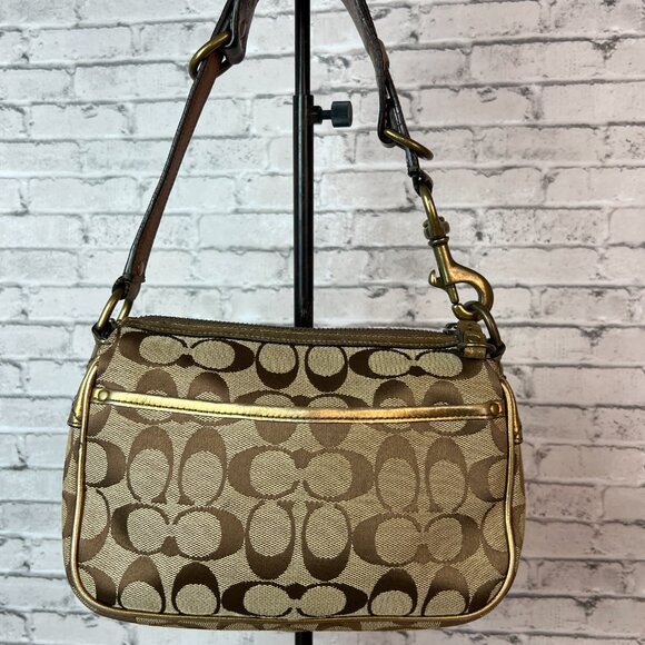 Coach 1495 2004 Special Edition Bronze Signature Logo Hobo Shoulder Bag - Picture 5 of 8